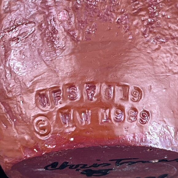 Vintage Folk Art Resin Santa Claus Old World with Trumpet Signed 1989 MF. S7619 - Picture 5 of 14